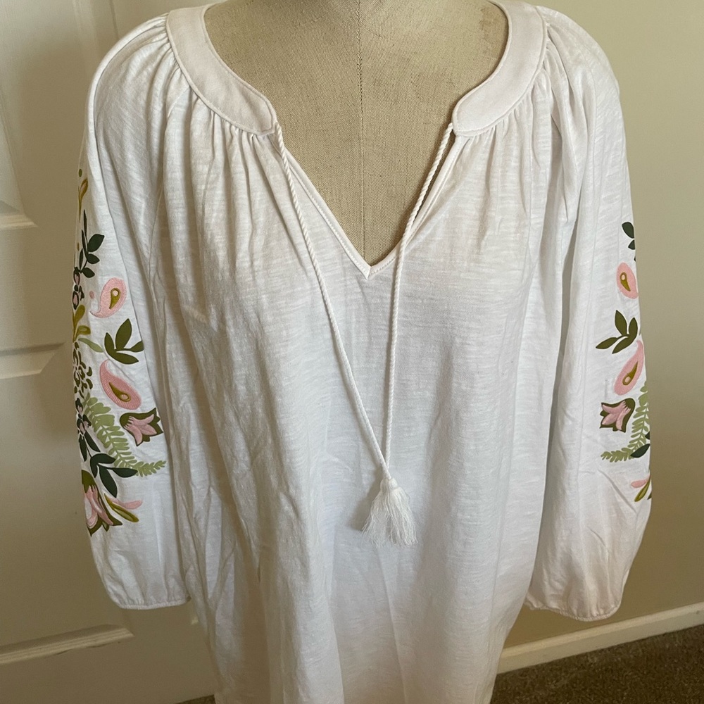 Croft & Barrow Size: XL White/Multi